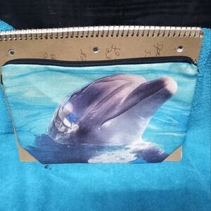 Dolphin Print Zipper Makeup Pouch Cosmetic Bag